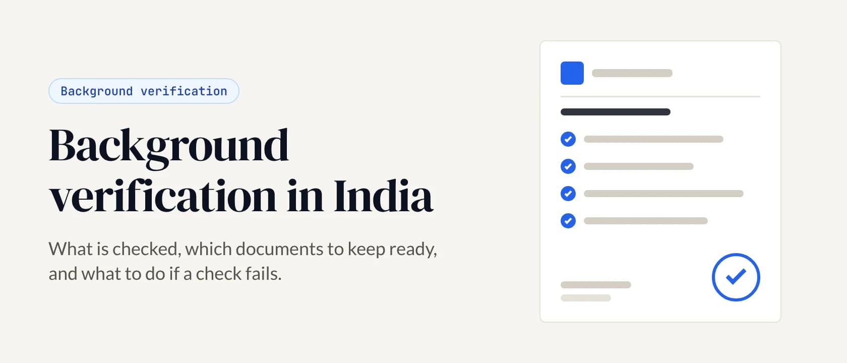 Background verification in India