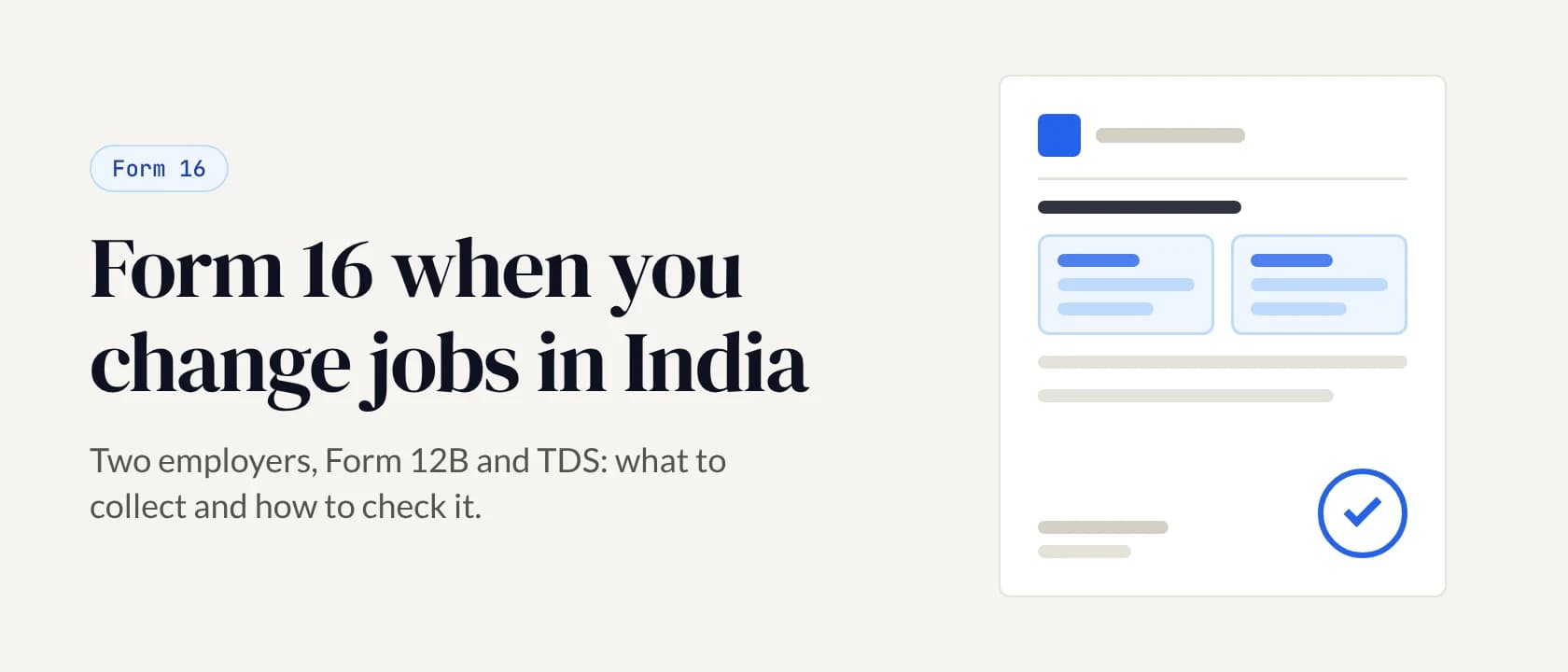 Form 16 when you change jobs in India