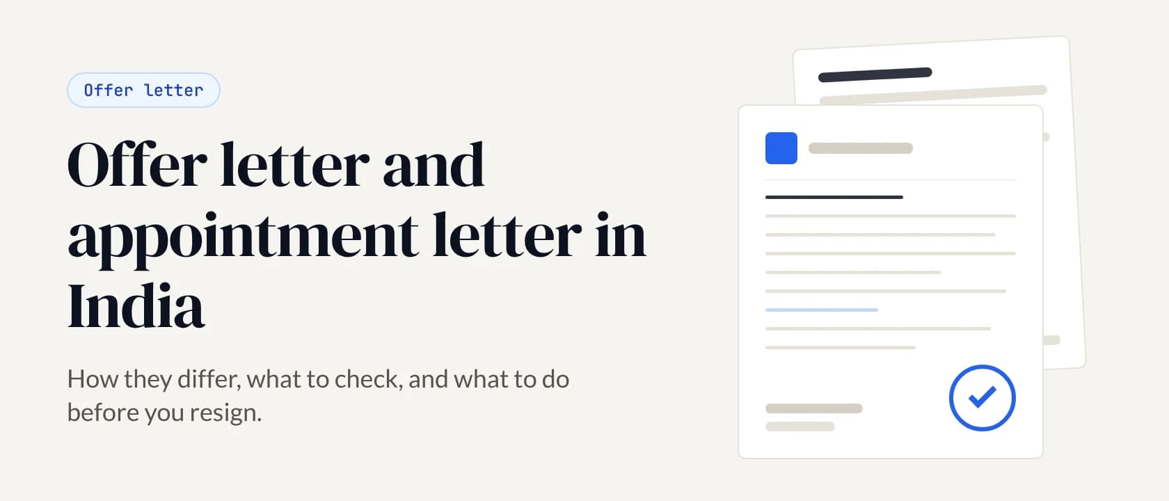 Stack of offer and appointment letters, titled Offer letter and appointment letter in India
